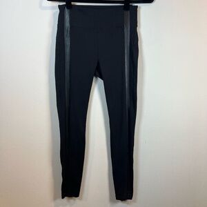 Athleta Flat Iron Tux Leggings Pants Black Zip Pockets Stretch Moto Office Sz XS